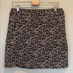 LOFT Leopard-Print Mini Skirt in Tan and Black